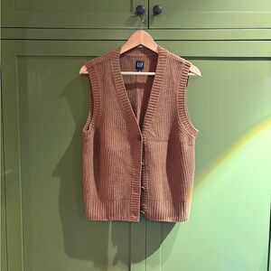 GAP cashsoft Brown Knit Vest sweater size S
